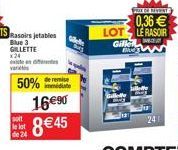 0,36  LOTL RASOIR  Now  Gatto  50%  de remise  2011  1690 845  de 24