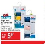 BASIC Slips unis ou fantaisies X5 100 de 362  kole des  5