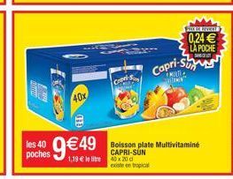 HELLO 0,24  LA POCHE  capri-sty  COM  ??  40x  les 40 poches  Boisson plate Multivitamine CAPRI-SUN existenti