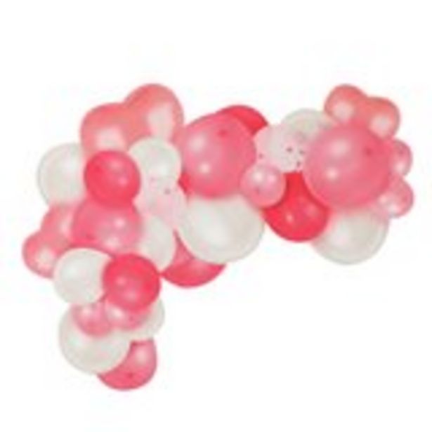 Kit arche à ballons rose et blanc