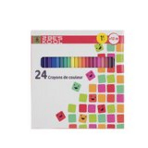 24 Crayons de couleur offre à 1,29€