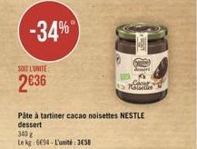 pâte à tartiner cacao Nestlé