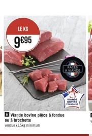 LE KG  995  RACES LA VIANDE  YAN SOV  B Viande bovine pièce à fondue ou à brochette vendue xl 5kg minimum