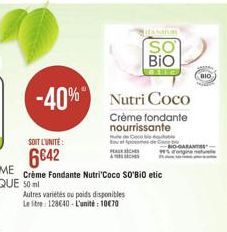 Bio  -40% Nutri Coco  HER  SO GARANTI