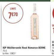 LUNTE 7070  IGP Méditerranée Rose Romance BERNE 75 Le litre : 10627