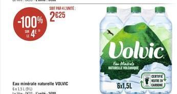 -100%  2025  Volvic  For Mineral NATURELLE VOLCANIQUE  CERTIFIE OR CARRONE  6x1,5L