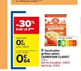 cacahuètes grillées carrefour