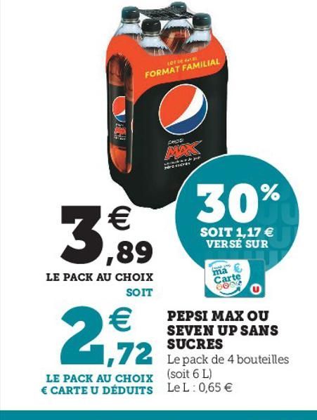Pepsi max ou seven up sans sucres