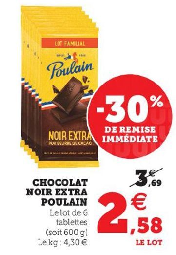 chocolats noir extra Poulain