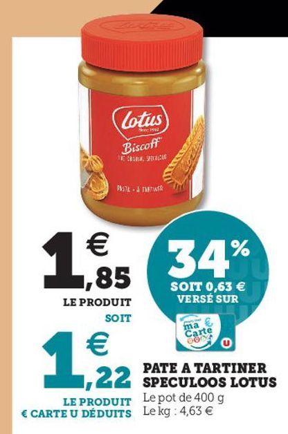 pâté a tartiner speculoos Lotus