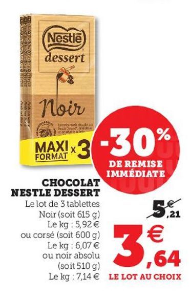 chocolats Nestlé dessert