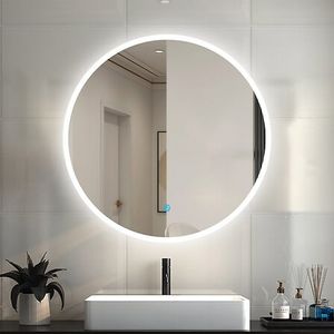 AICA Miroir rond LED tactile anti-buée salle de bain suspendu vertical 80x80cm offre à 129,96€ sur Bricorama