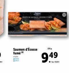 FILETS DE SAUMON DECOSSERUMS  Saumon d'Écosse  3209  fumé  949