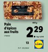 4000  Pain d'épices aux fruits  229  13  L DEL  DAT STY 2012