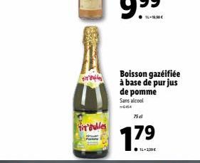 Boisson gazeifiée à base de purjus de pomme Sans alcool  75cl  throulles  179