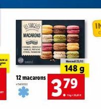 MACARONS  .  Med 21/03  148 g  12 macarons  Telgu  3.79