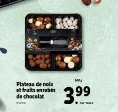 3009  plateau de noix et fruits enrobés de chocolat  3.99