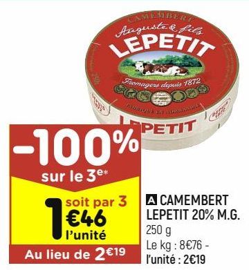 camembert Lepetit 20% M.G.