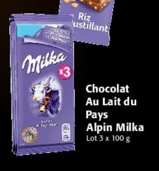 Chocolat au lait du Pays Alpin Milka