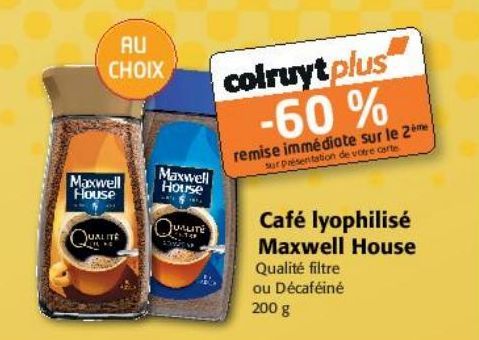 Café lyophilisé Maxwell House