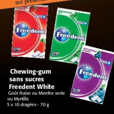 Chewing-gum sans sucres Freedent White