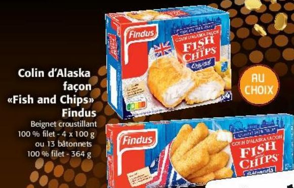 Colin d'Alaska façon Fish and chips Findus