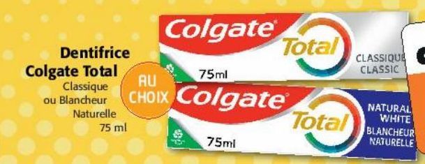 Dentifrice Colgate Total