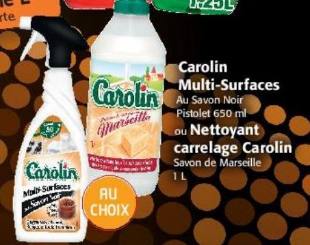 Carolin Multi-surfaces ou Nettoyant carrelage carolin