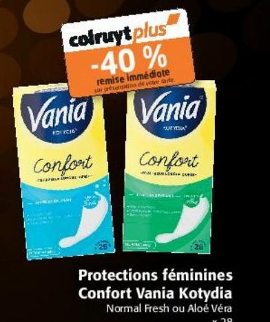 Protections féminines Confort Vania kotydia