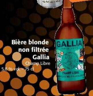 Bière blonde non filtrée Gallia