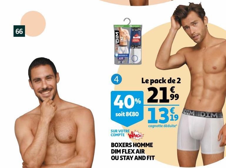 BOXERS HOMME DIM FLEX AIR OU STAY AND FIT