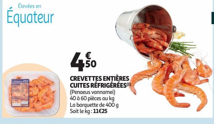 CREVETTES ENTIÈRES CUITES RÉFRIGÉRÉES