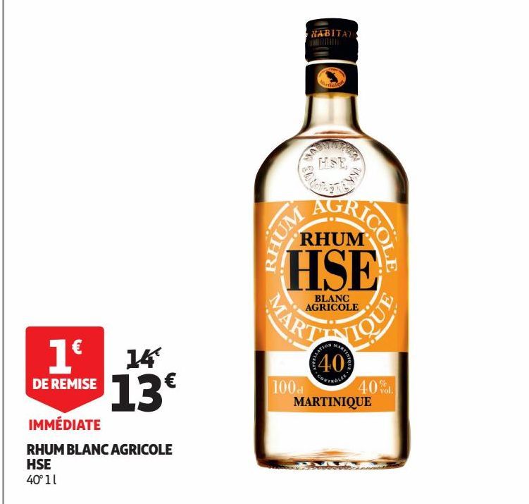 RHUM BLANC AGRICOLE HSE