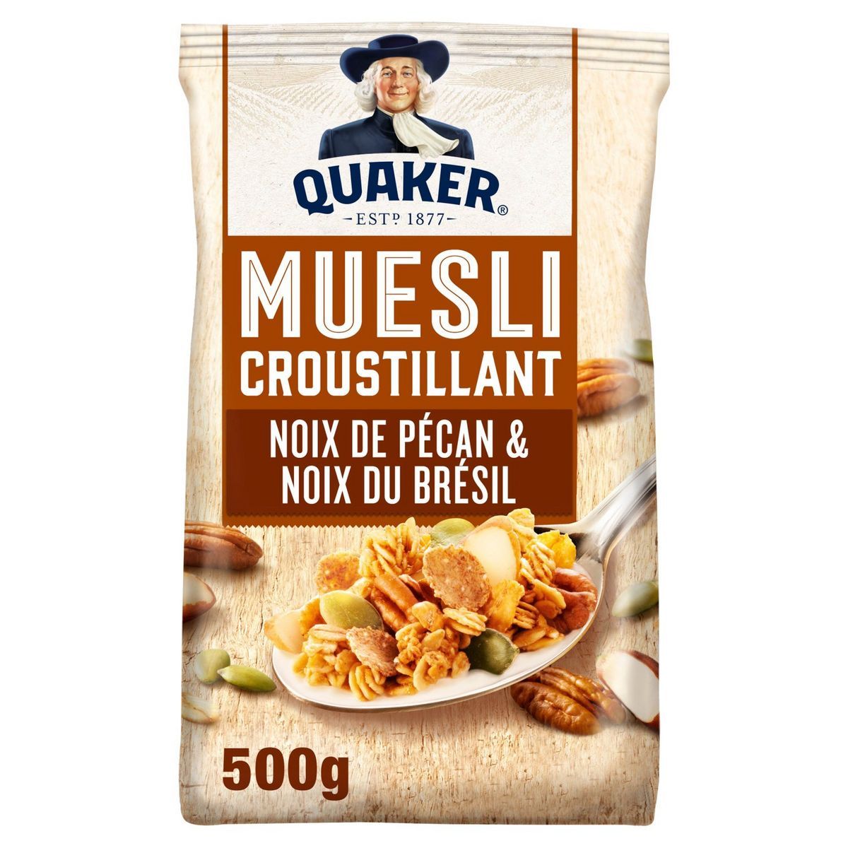 CÉRÉALES GOLDEN MUESLI NOIX DE PÉCAN ET NOIX DU BRÉSIL QUAKER