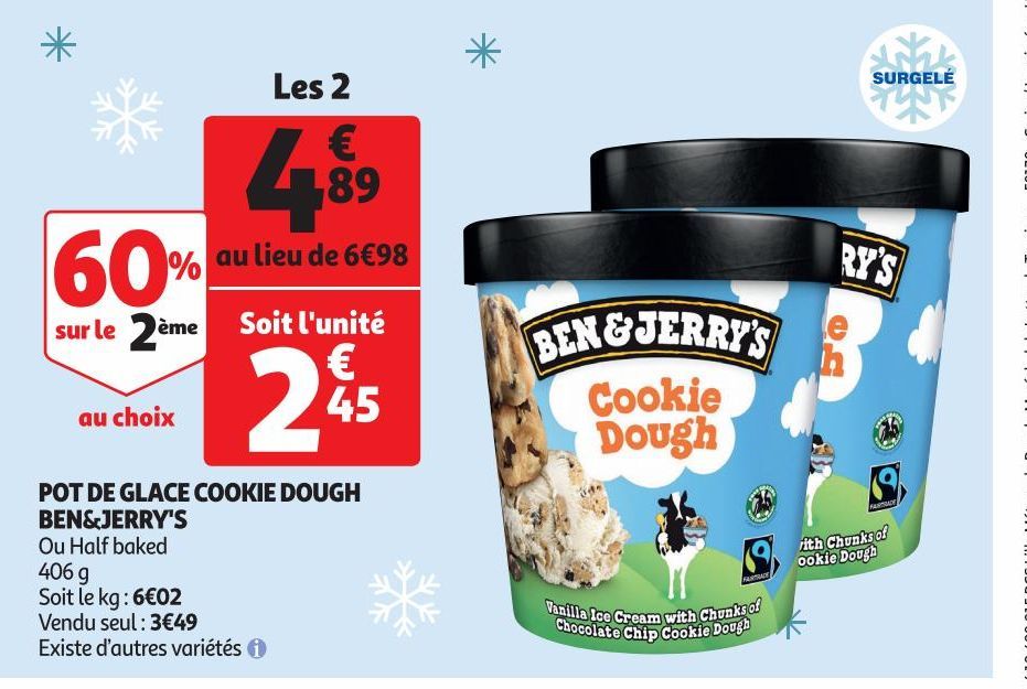 POT DE GLACE COOKIE DOUGH BEN&JERRY'S