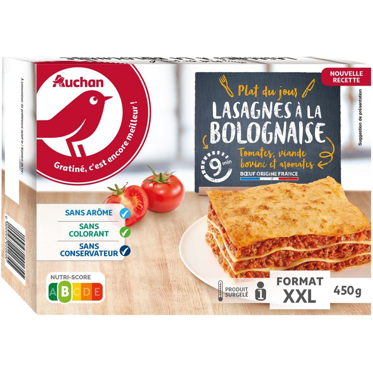 LASAGNES BOLOGNAISE XXL SURGELÉS AUCHAN