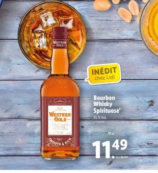WESTERN  Go  INÉDIT chez Lidl  Bourbon Whisky Spirituose  WESTERN  GOLD  35% Vol.  SG  20  ?????  1149