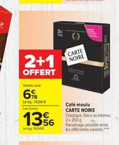 café moulu Carte noire