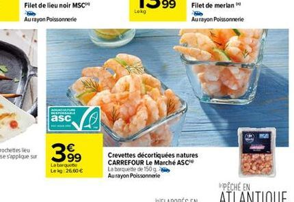 Filet de lieu noir MSC Aurayon Poissonnerie  Lekg  Filet de merian Au rayon Poissonnerie  ABBAR  BAR  asc  399  Latar que Lei 26,60