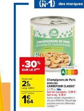 champignons de Paris Carrefour