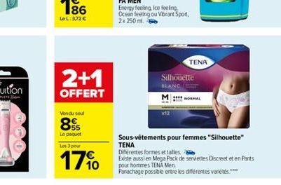 LOL 3,726  TENA Silhouette  2+1 OFFERT  Vondu sou  8  Le paquet  Les pour  Sous-vêtements pour femmes "Silhouette" TENA Diferentes formes et talles Beste aussi en MegaPack de serviettes Discreet eten