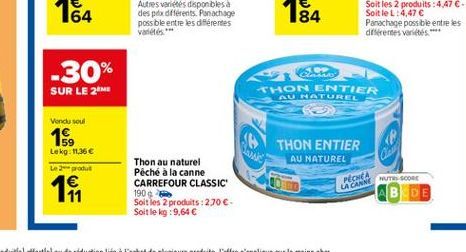 thon au naturel Carrefour