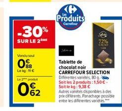 chocolat noir Carrefour