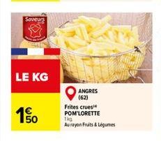 Saveurs  LE KG  ANGRES  (62) Frites cruese POM LORETTE 19 Aarayan Fruits & Légumes  10