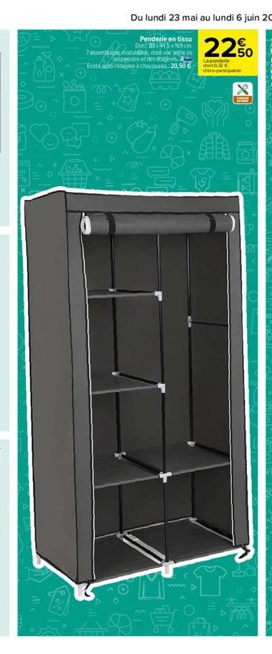 armoire en tissu Dim