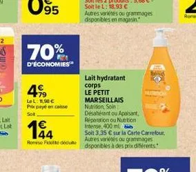 lait hydratant le petit marseillais