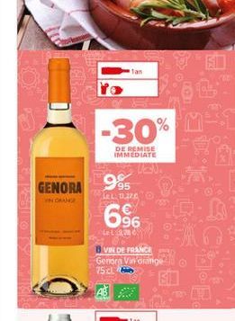 -30%  DE REMISE IMMEDIATE  95  GENORA  LELD  696  LE  VINDE FRANCE Genor Vin orange 7501  AB