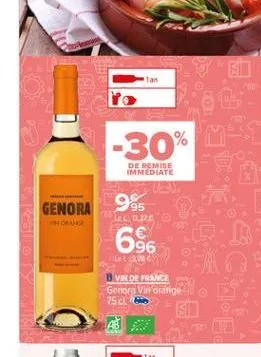 -30%  de remise immediate  95  genora  leld  696  le  vinde france genor vin orange 7501  ab