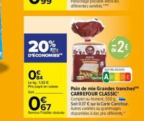 pain de mie Carrefour