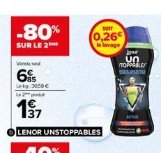 -80%  SOIT  (0,26  SUR LE 2  e lavage  Anor  un TOPPABLES  Vendu seul  66  Lokg: 30:58  Leod  ACTME